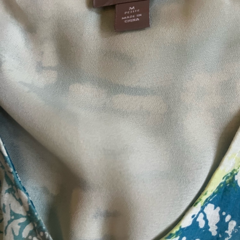J. Jill Green and White Ruched Midi Sundress - Picture 3 of 4